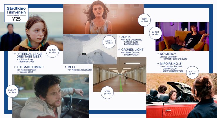 Banner mit Filmstills der Stadtkino Filmverleih Filme bei der diesjährigen Viennale