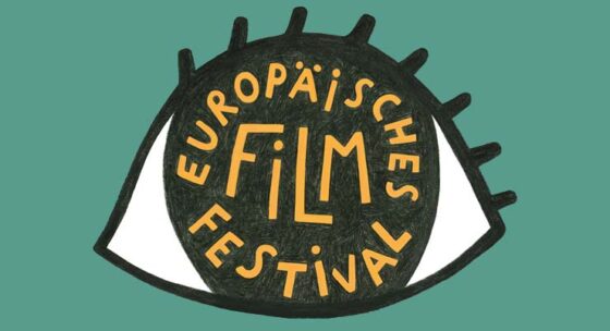 Banner für das Festival. Ein gezeichnetes Auge auf türkisem Hintergrund.