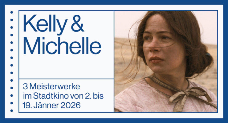 Banner für Filmschau, rechts ein Filmstill mit Michelle Williams
